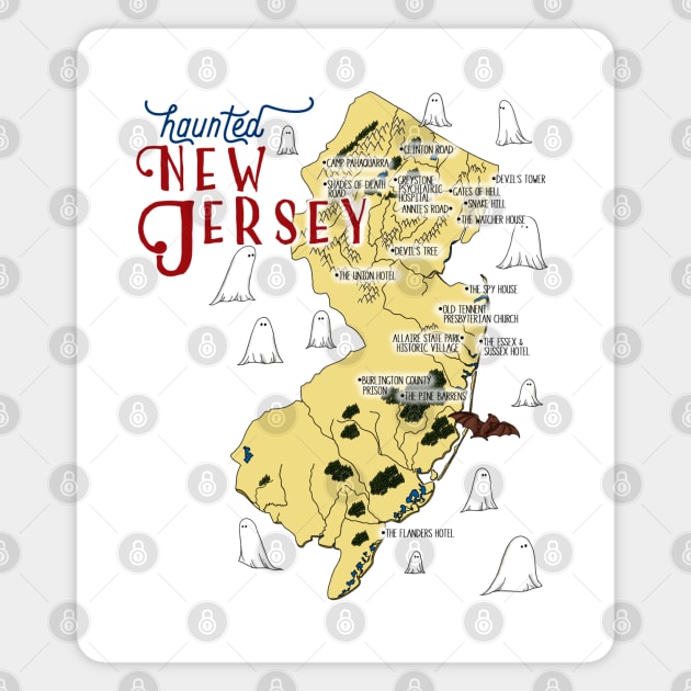 Haunted New Jersey Map Magnet by BergenPlace